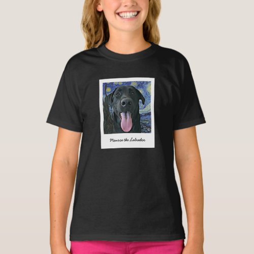 Funny Black Lab Pet Personalized Photo and Text  T_Shirt