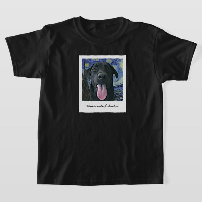 Funny Black Lab Pet Personalized Photo and Text  T T-Shirt (Laydown)