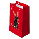 Funny Black Lab with Reindeer Antlers Christmas