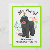 Funny Black Labradoodle Birthday Party Invitation (Front)