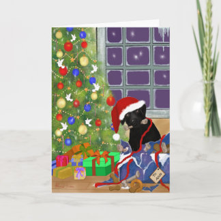 Funny, Black Labrador Christmas Holiday Card