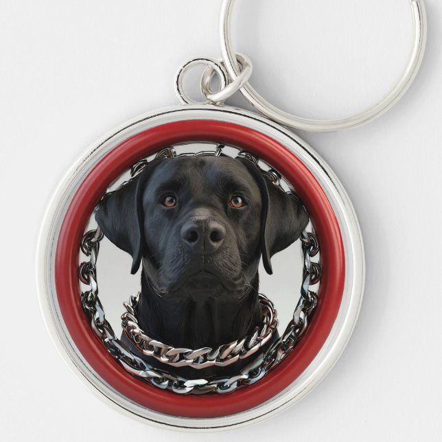 🐶 Funny Black Labrador Gift For Dog Lovers Owners Keychain (Front)