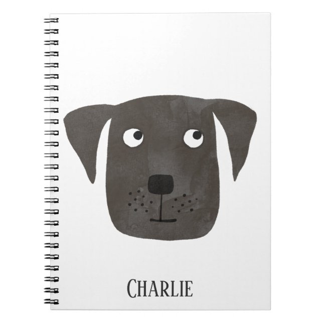 Funny Black Labrador Retriever Dog Personalized Notebook (Front)
