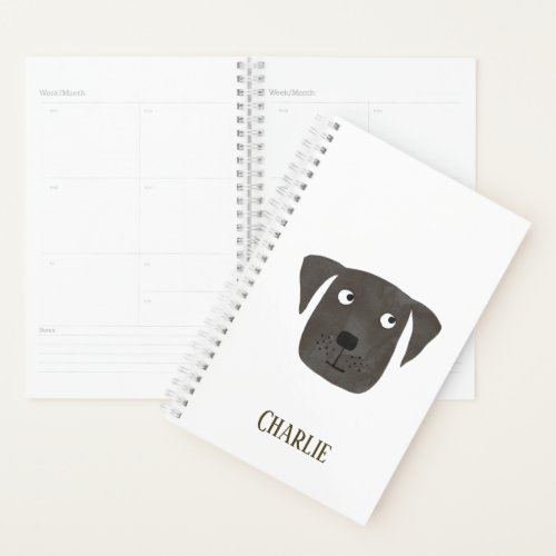 Funny Black Labrador Retriever Dog Personalized Planner