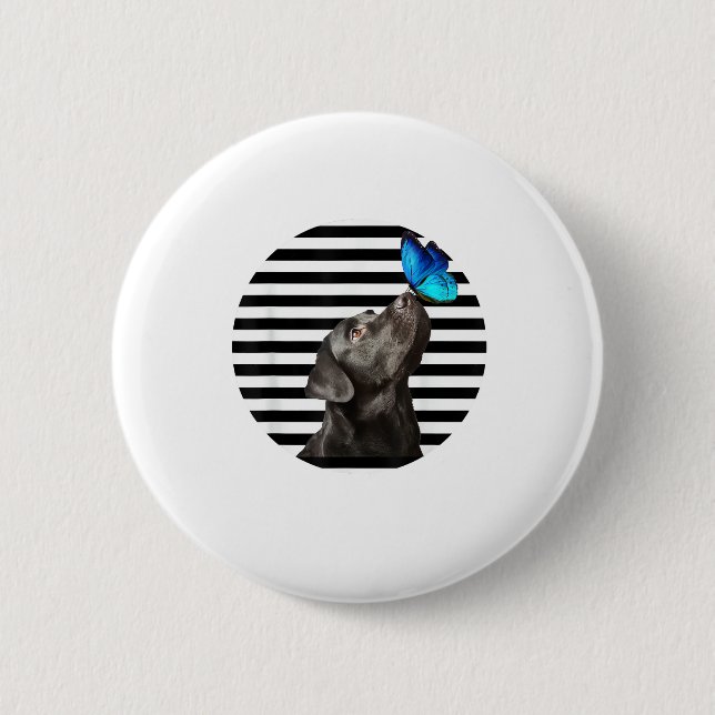 Funny Black Labrador Retriever Lab Dog Owner Pet A Button (Front)