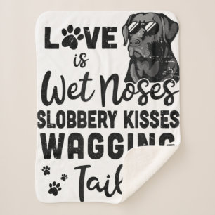 Funny Black Labrador Retriever Love My Dog Saying Sherpa Blanket