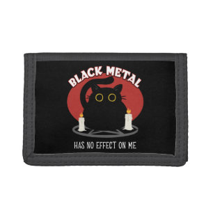 Funny Black Metal Satanic Cat Quote Tri-fold Wallet