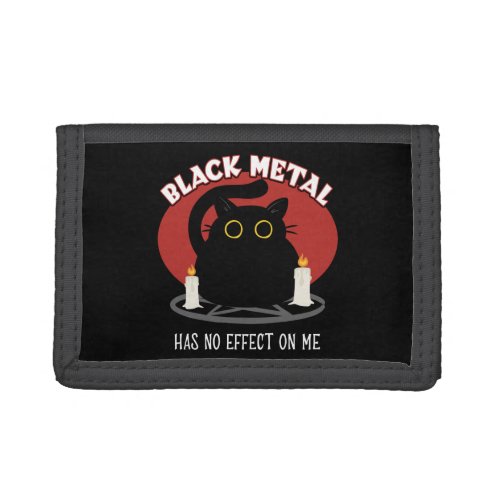 Funny Black Metal Satanic Cat Quote Trifold Wallet