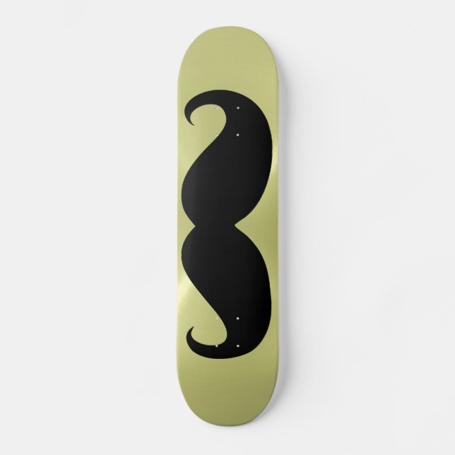 Funny black mustache 10 skateboard (Front)