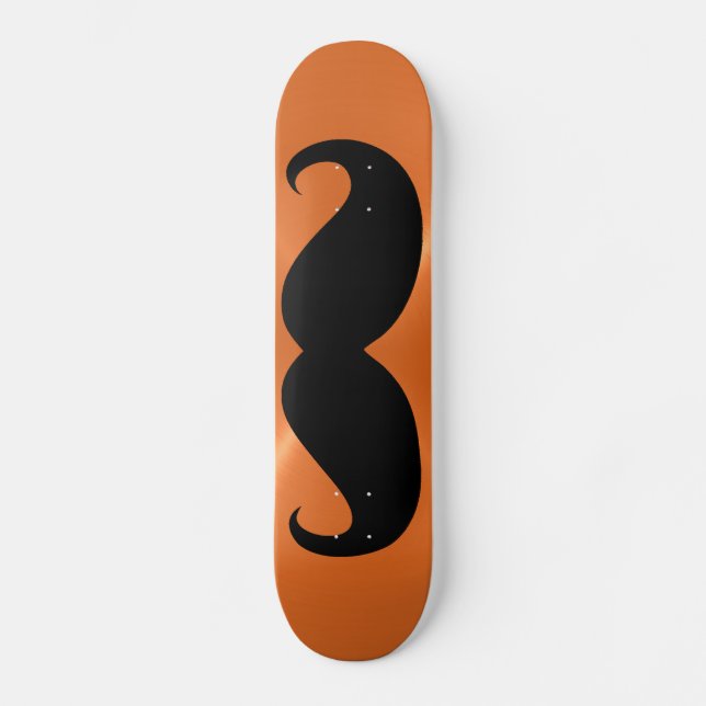 Funny black mustache 11 skateboard (Front)