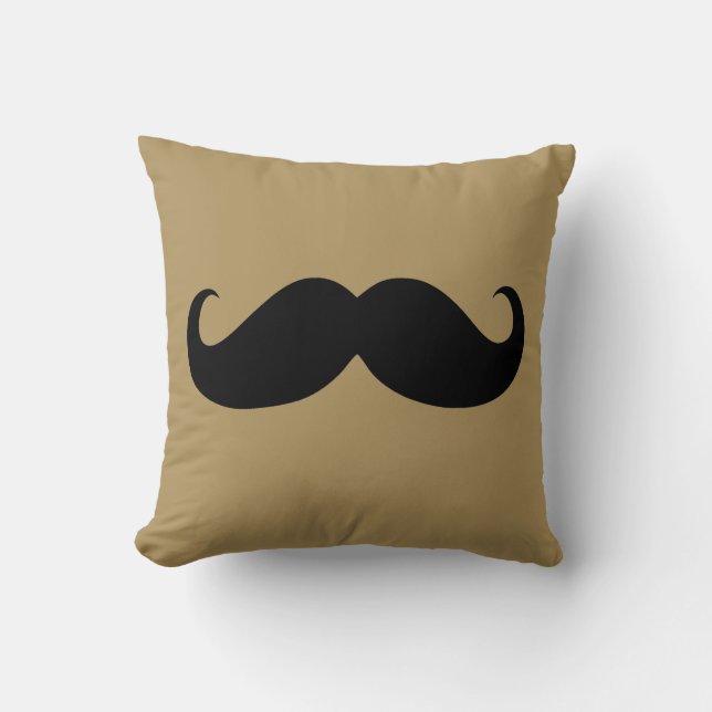 Funny Black Mustache 14 Throw Pillow (Front)