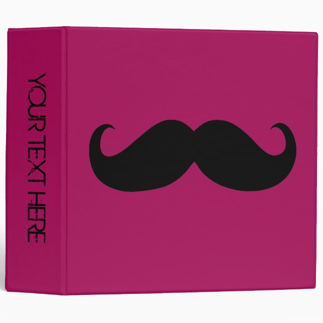 Funny Black Mustache 27 3 Ring Binder (Front/Spine)