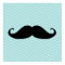 Funny Black Mustache And Blue Chevron Pattern