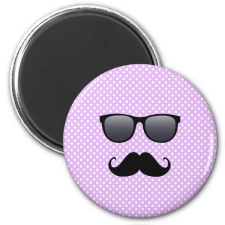 Funny Black Mustache And Glasses Magnet