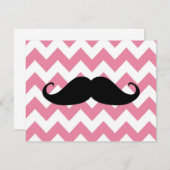 Funny Black Mustache And Pink Chevron Pattern (Front/Back)