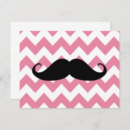 Funny Black Mustache And Pink Chevron Pattern (Front/Back)