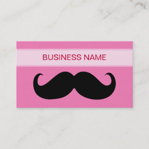 Funny Black Mustache and Plain Pink Business Card