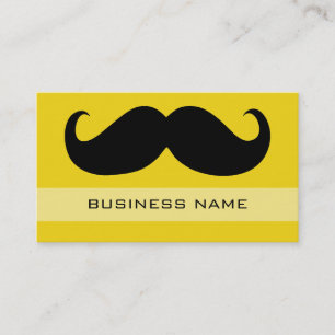 Funny Black Mustache and Plain Yellow Business Card