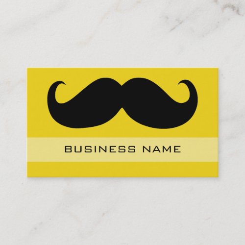 Funny Black Mustache and Plain Yellow Business Card