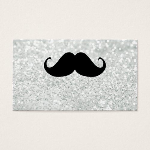 Funny Black Mustache And White Sparkle Bling Business Card
