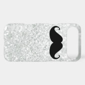 Funny Black Mustache And White Sparkle Bling Case-Mate iPhone Case (Back (Horizontal))