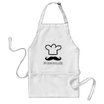 Funny black mustache BBQ apron for men