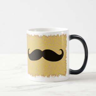 Funny black mustache color morph mug