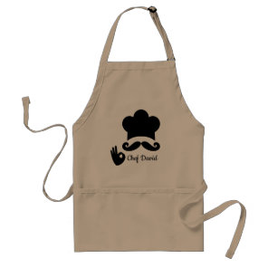 Funny Black Mustache Custom Adult Apron