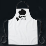 Funny Black Mustache Custom Apron<br><div class="desc">Custom Gifts Personalized Kitchen Birthday,  Gift for Husband,  Gifts for Dad,  Daddy Christmas For Him,  Funny BBQ Apron,  Father's Day,   Funny black mustache BBQ</div>