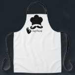 Funny Black Mustache Custom Apron<br><div class="desc">Custom Gifts Personalized Kitchen Birthday,  Gift for Husband,  Gifts for Dad,  Daddy Christmas For Him,  Funny BBQ Apron,  Father's Day,   Funny black mustache BBQ</div>