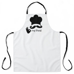 Funny Black Mustache Custom Apron