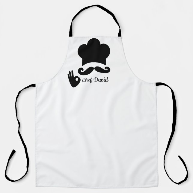 Funny Black Mustache Custom Apron (Front)