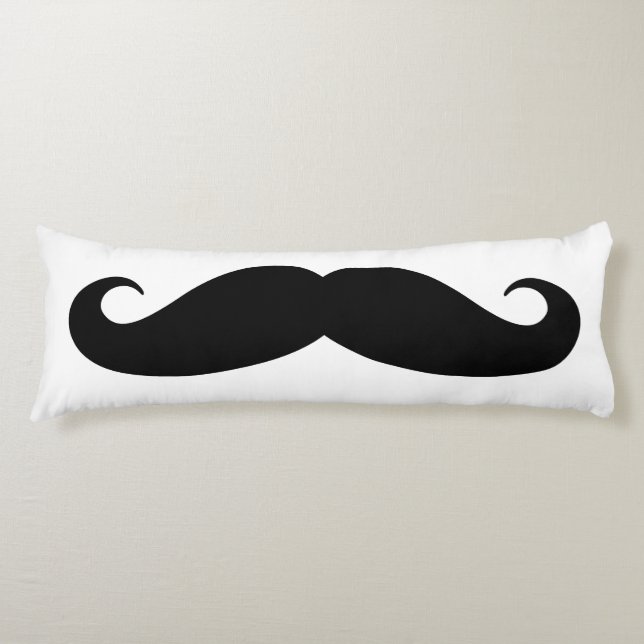 Funny black mustache custom bedroom bed decor body pillow (Front)