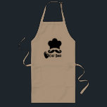Funny Black Mustache Custom Long Apron<br><div class="desc">Real Men Cook Custom Gifts Personalized Kitchen Birthday,  Gift for Husband,  Gifts for Dad,  Daddy Christmas For Him,  Funny BBQ Apron,  Father's Day,   Funny black mustache BBQ</div>