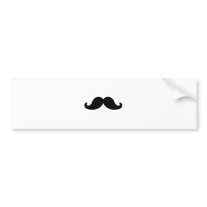 Funny Black Mustache Humor Bumper Sticker
