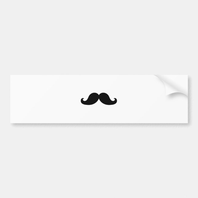 Funny Black Mustache Humor Bumper Sticker (Front)