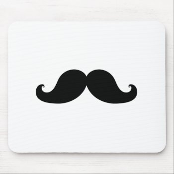Funny Black Mustache Humor Mouse Pad by MovieFun at Zazzle
