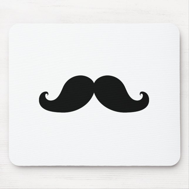 Funny Black Mustache Humor Mouse Pad (Front)