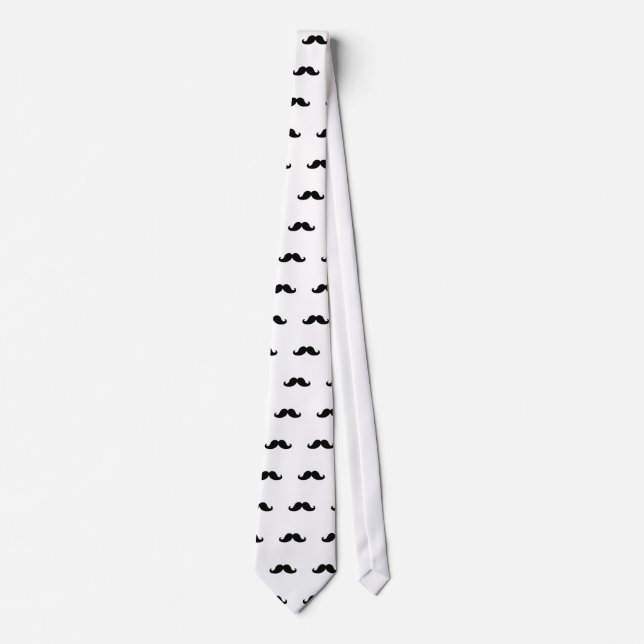 Funny Black Mustache Humor Tie (Front)