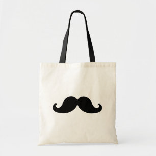 Funny Black Mustache Humor Tote Bag