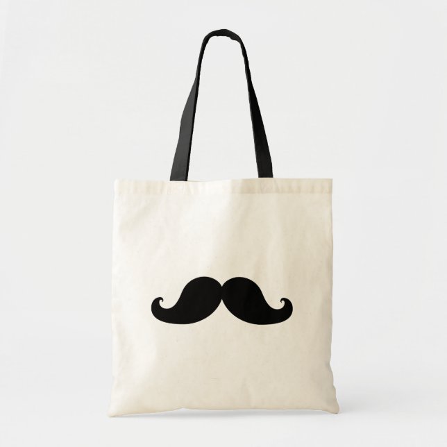 Funny Black Mustache Humor Tote Bag (Front)
