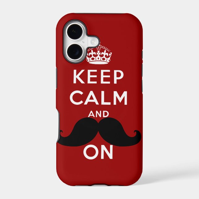 Funny Black Mustache Keep Calm Iphone Case (Back)