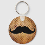 Funny Black Mustache Keychain at Zazzle
