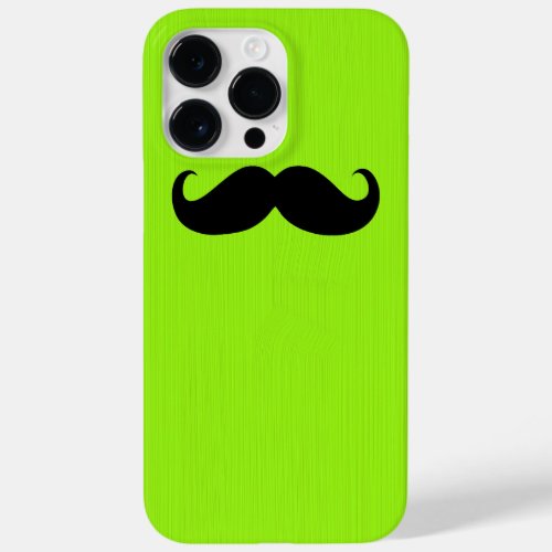 Funny Black Mustache on Lime Green Background Case_Mate iPhone 14 Pro Max Case