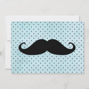 Funny Black Mustache On Teal Blue Polka Dots by mustache_designs at Zazzle