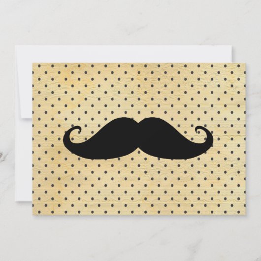 Funny Black Mustache On Vintage Yellow Polka Dots (Front)