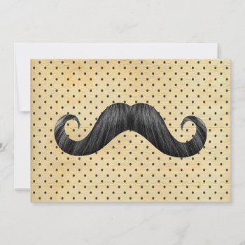 Funny Black Mustache On Vintage Yellow Polka Dots by mustache_designs at Zazzle