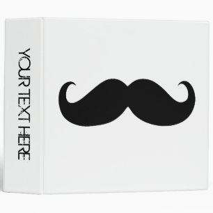 Funny Black Mustache on White Binder