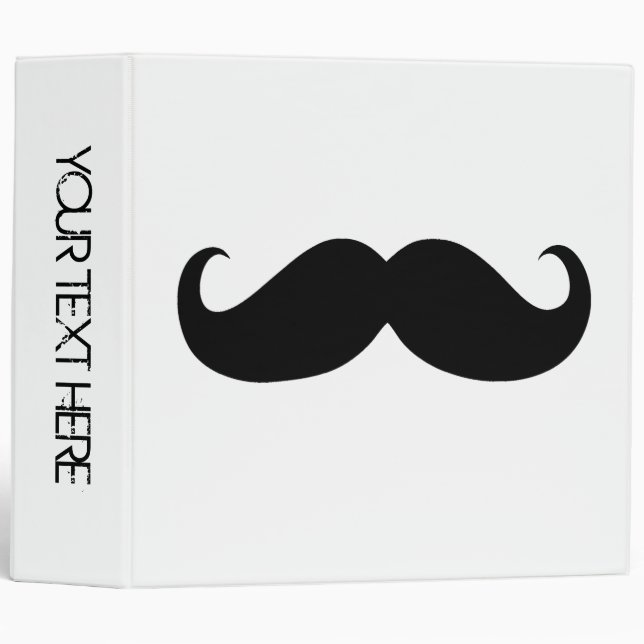 Funny Black Mustache on White Binder (Front/Spine)