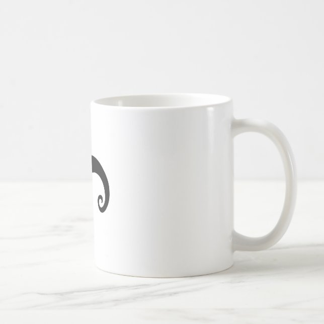 Funny Black Mustache or Moustache Style Coffee Mug (Right)